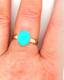 Turquoise Oval gold ring