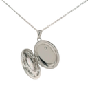 Silver Oval Locket with Opal
