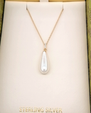 Peal CZ Necklace Gold Plated