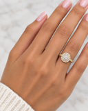 Double Halo .35ct Twist Shank Ring