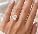 Emerald / Radiant Cut 2ct Lab Diamond Solitaire