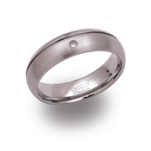 6mm Titanium Ring with Diamond