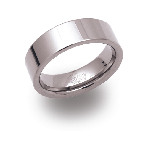 7mm Flat Polished Titanium Ring