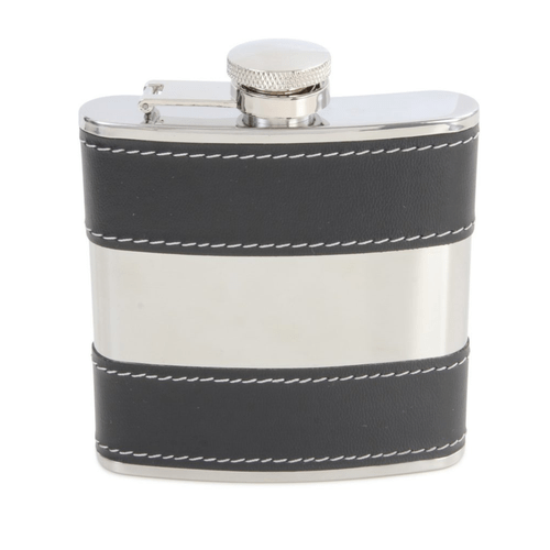 Black 6oz Hip Flask free engraving
