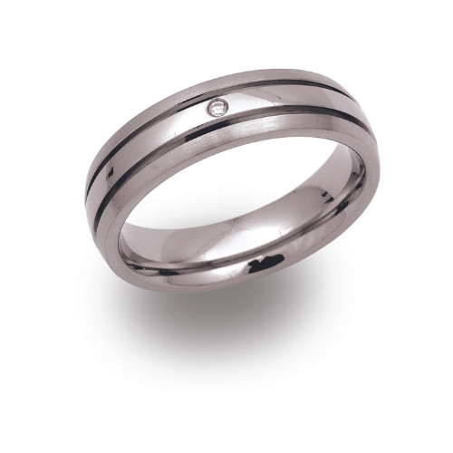 6mm Titanium Ring with Diamond