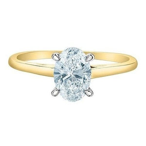 18ct Yellow Gold 1 Carat Oval Solitaire Lab Diamond Engagement ring