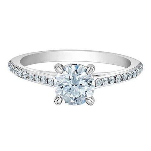 1.20ct Brilliant Cut Lab Grown Solitaire With Diamond shoulders Engagement ring