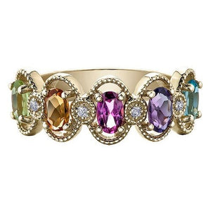 Five Stone Multi Colour Ladies Ring
