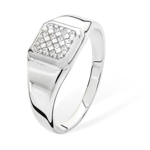 CZ Gents Silver Ring