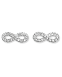 Infinity CZ Silver Stud Earrings