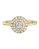Double Halo .35ct Twist Shank Ring