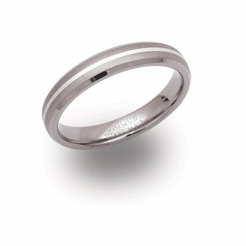 4mm Titanium & Silver Inlay Ring