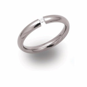 3.5mm Curved Polished Titanium ring with floating diamond