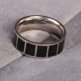 7mm Titanium & Black Lacquer Design Ring