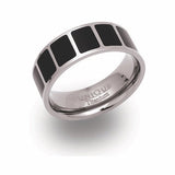 7mm Titanium & Black Lacquer Design Ring