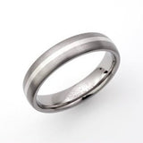 5mm Titanium & Silver Inlay Ring