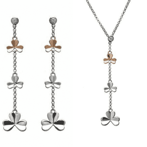Rose gold sales shamrock necklace