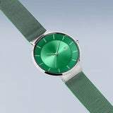 Bering Charity polished/brushed silver Green wash