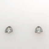 Clear stone set white gold studs