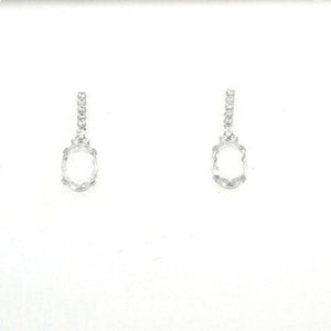 Clear Drop White Gold Earrings