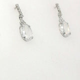 Clear Drop White Gold Earrings