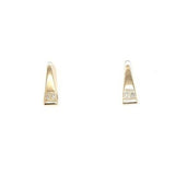 Ladies 9ct Yellow Gold Triangular Diamond Earrings
