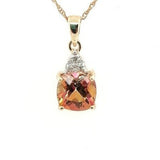 Citrine & CZ 9ct Pendant