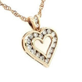 Diamond Heart in 9ct gold Pendant