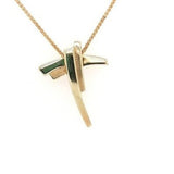 9ct Gold Matt & Polished Cross