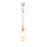 9ct Rose Gold Drop Pearl Earrings