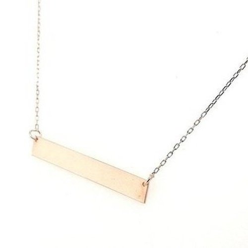 Rose gold name bar on sale necklace