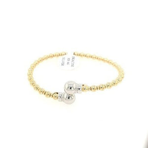Two Tone Torque Bangle with Gold Plating