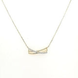 9ct Gold CZ Necklace Crossover Necklace