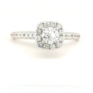 Square Halo Style Solitaire .75ct Ring