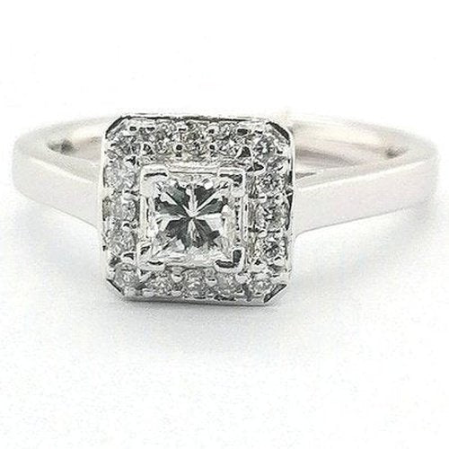 Square Halo Solitaire Engagement ring