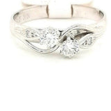 Two Stone Twist Style Engagement Ring