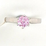 Pink CZ 9ct White Gold Ring