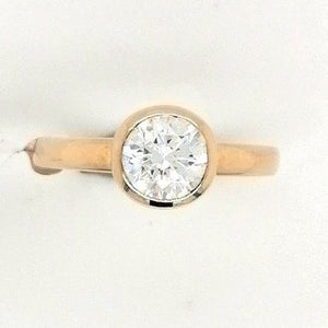 Ladies CZ Dress Ring in Rub Over Setting