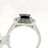 Sapphire & White Cubic Zirconia Ring