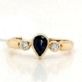 Pear Sapphire & Diamond Ring