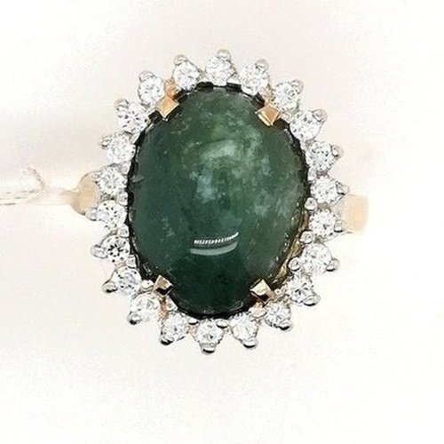 Large green sale stone ring