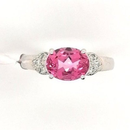 Pink Quartz & Diamond Ring