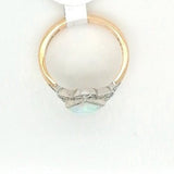 White Opal & CZ Ring