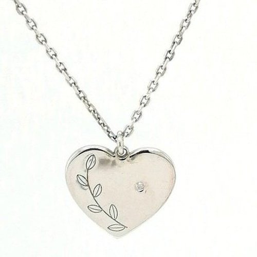 Engraved Silver Heart Pendant