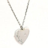 Engraved Silver Heart Pendant