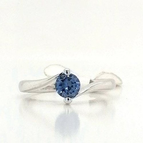 Blue CZ 9ct white gold Ring