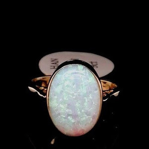 White Opal 9ct Gold Ring