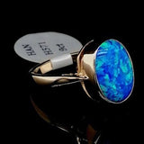 Blue Opal 9ct Gold Ring