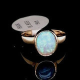 Syn White Opal 9ct Gold Ring