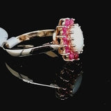 Syn Opal & Ruby 9ct Gold Ring
